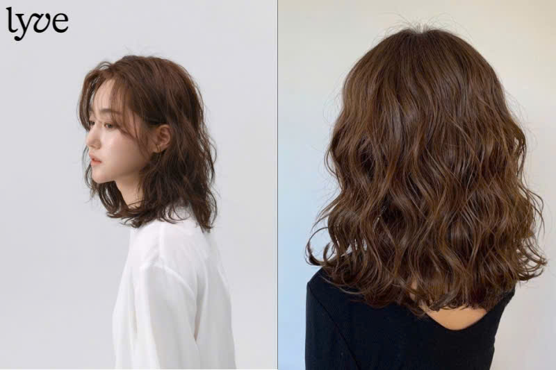 Tóc ngắn uốn xoăn mì xù uốn gợn sóng nhẹ