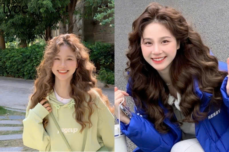 Tóc ngắn uốn xoăn mì xù uốn gợn sóng nhẹ