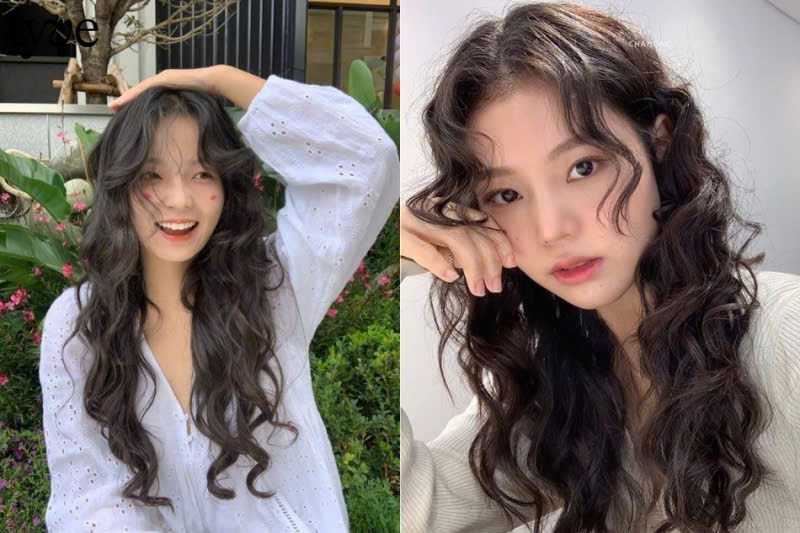 Tóc xoăn xù mì kết hợp mái layer