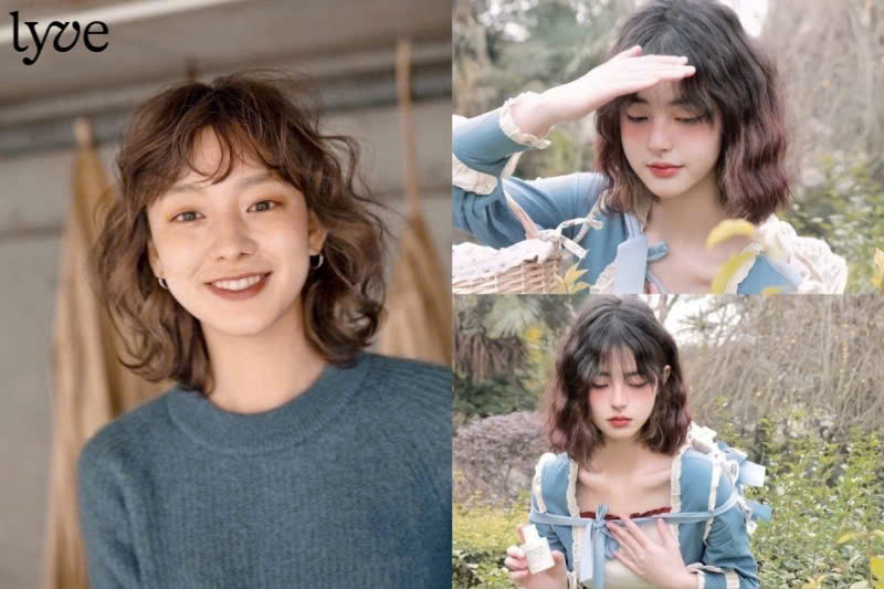 Tóc xù mì ngắn kết hợp mái thưa