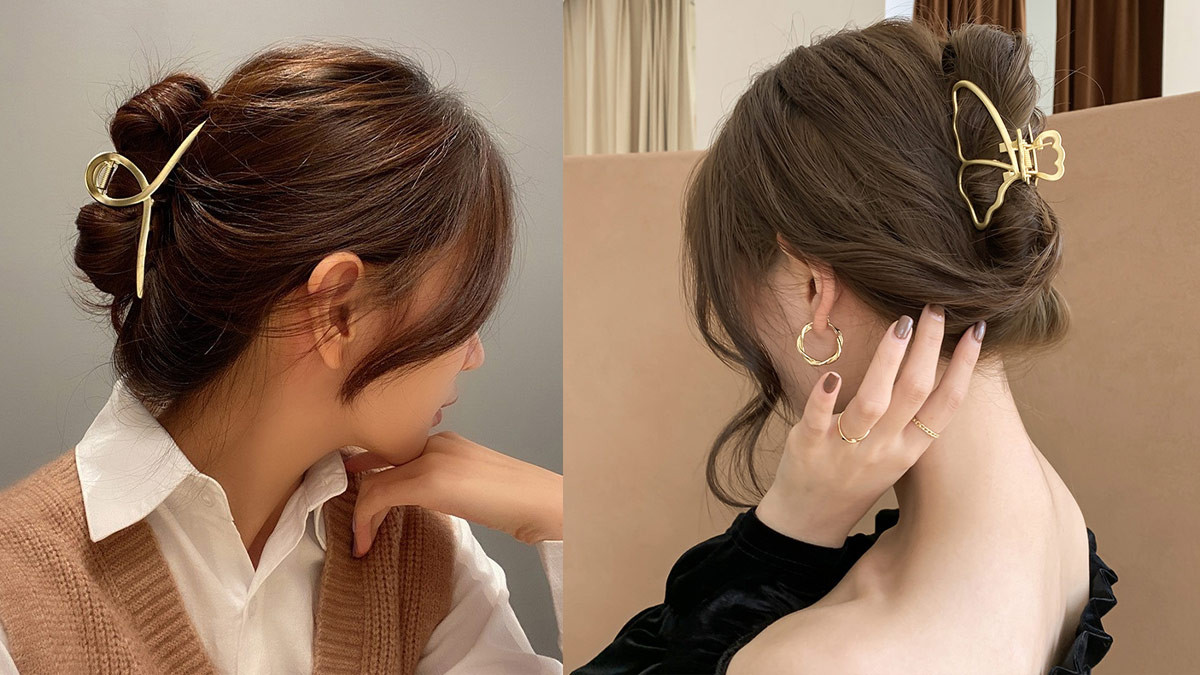 Búi tóc đơn giản với kẹp tóc tạo điểm nhấn tinh tế, phù hợp cho các sự kiện cần vẻ ngoài quý phái