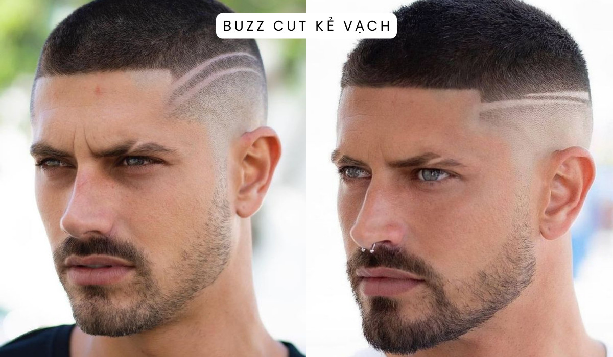 Buzz Cut Kẻ Vạch (có thể dùng để minh họa sự táo bạo, giống nhuộm màu)