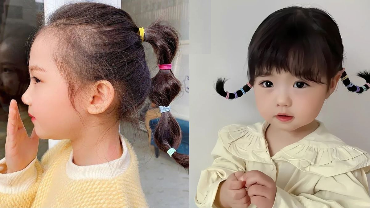 Cách buộc tóc ngắn ngang vai kiểu đốt tre đáng yêu cho bé