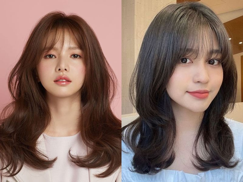 Cắt tóc layer kiểu Hàn Quốc cho mặt tròn