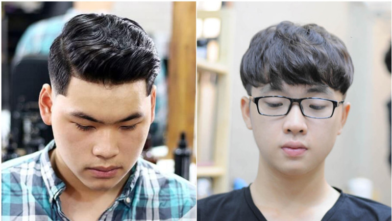 Chàng trai có khuôn mặt tròn nổi bật với kiểu tóc Undercut vuốt cao, giúp gương mặt thon gọn hơn.