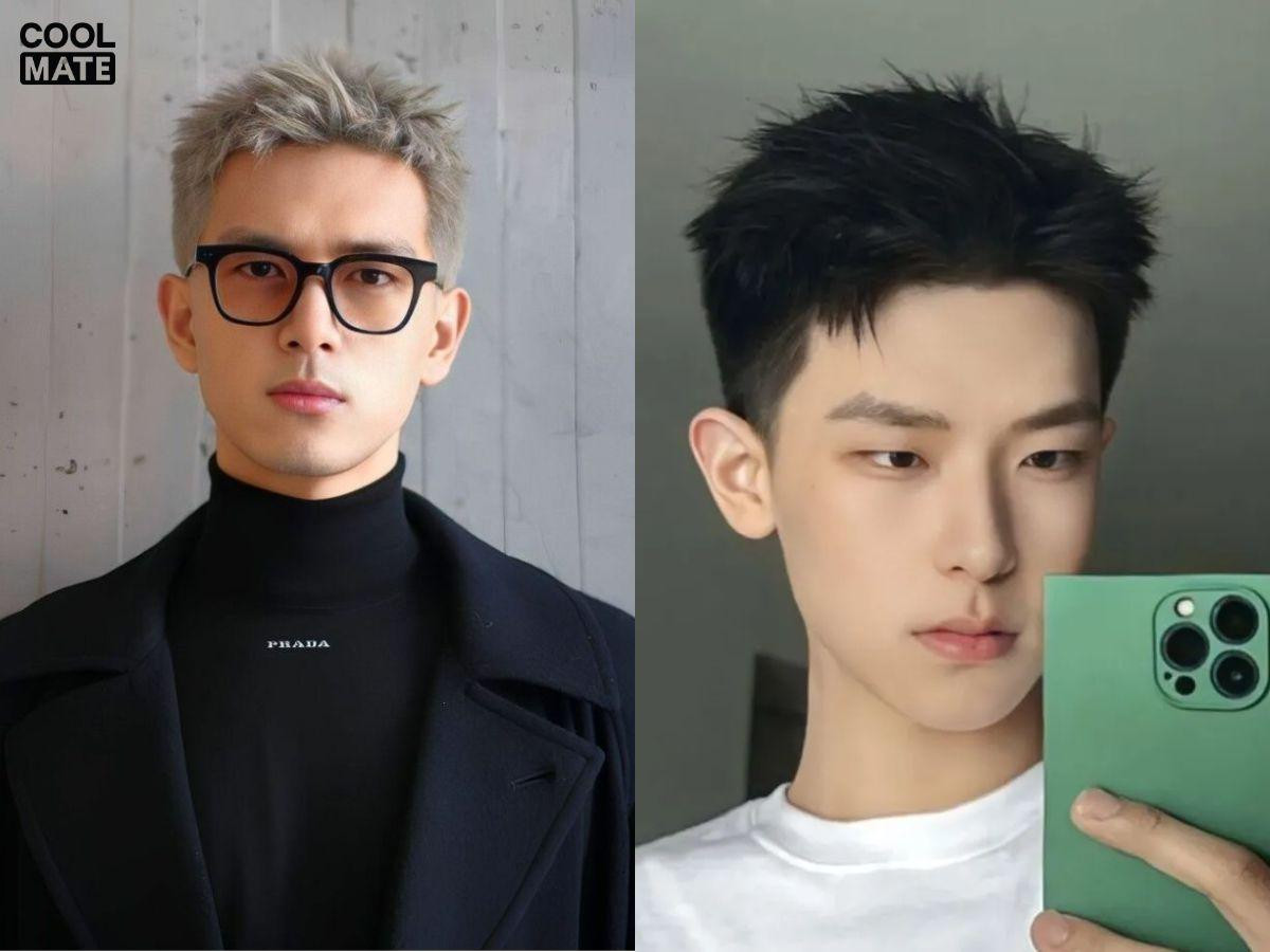 Chàng trai lịch lãm với kiểu tóc nam đầu đinh Ivy League được vuốt ngược hoặc chải lệch sang một bên