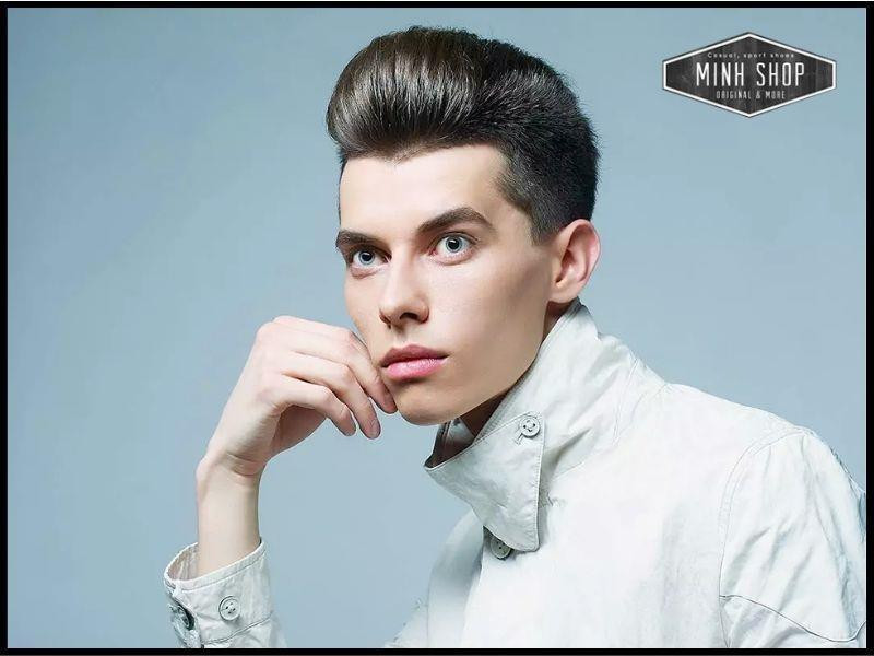 Chàng trai lịch lãm với kiểu tóc Pompadour cho mặt gầy