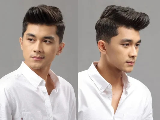 Chàng trai lịch lãm với kiểu tóc Pompadour ngắn vuốt cao