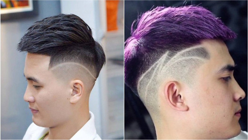 Chàng trai trẻ với kiểu tóc Undercut kẻ vạch, thể hiện phong cách cá tính và mạnh mẽ