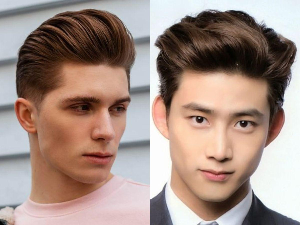 Chàng trai tự tin với kiểu tóc Pompadour, làm khuôn mặt gầy trở nên cân đối