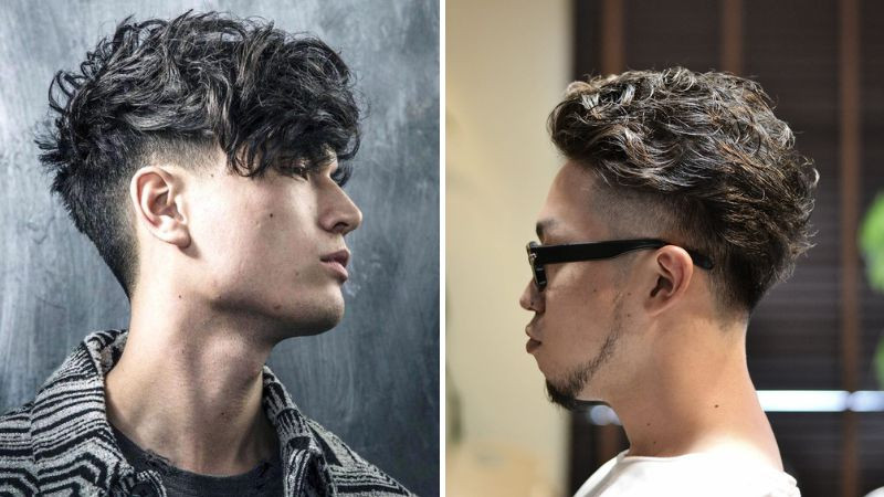Chàng trai với kiểu Mohican dài uốn phồng nhẹ, tạo sự cân bằng cho gương mặt dài
