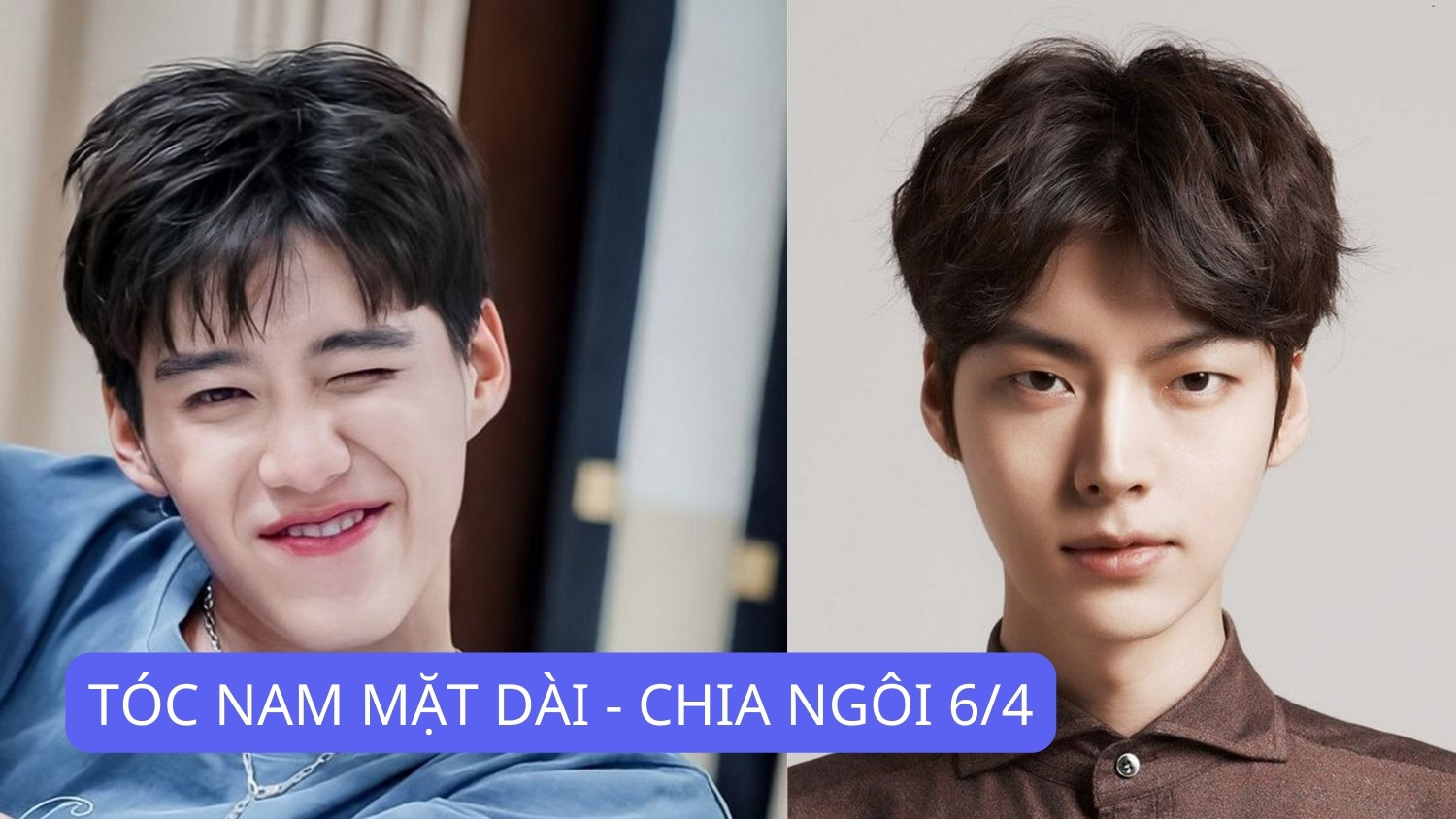 Chàng trai với kiểu tóc chia ngôi 6/4, phong cách cho nam mặt dài