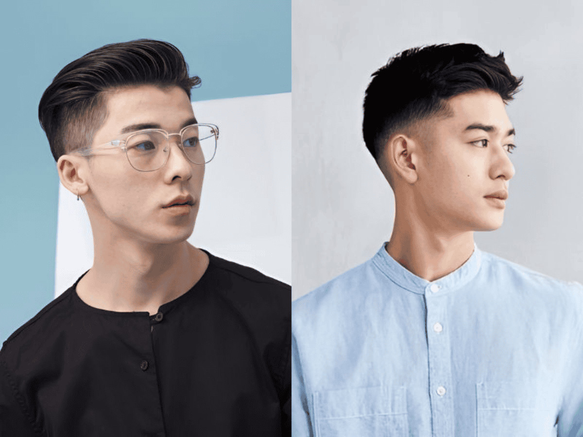 Chàng trai với kiểu tóc Disconnected Undercut ấn tượng, sự tương phản rõ ràng giúp tạo nét cá tính cho khuôn mặt tròn