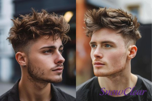 Chàng trai với mái tóc kiểu messy quiff bồng bềnh và phóng khoáng