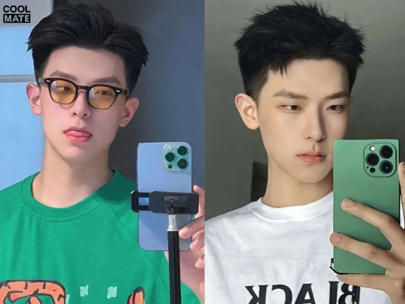 Chàng trai với tóc layer nam cho mặt dài, tạo độ phồng cân đối cho kiểu tóc 2024