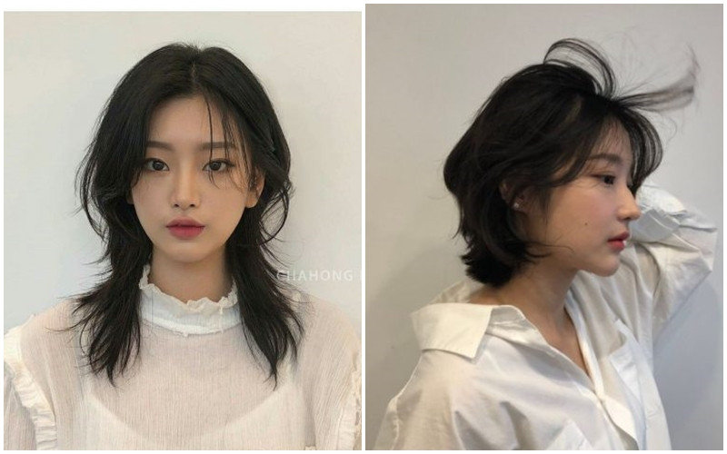 Cô gái cuốn hút với kiểu tóc ngắn mullet layer hai mái, tạo điểm nhấn cân đối cho gương mặt.