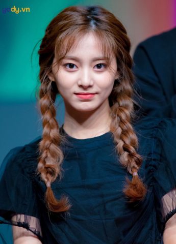 Cô gái tóc bím hai bên kiểu Hàn Quốc