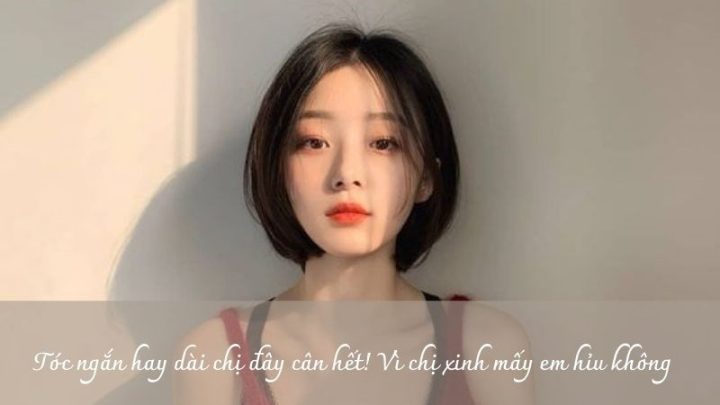 Cô gái tóc ngắn xinh đẹp đang tạo dáng dễ thương để thả thính tóc ngắn