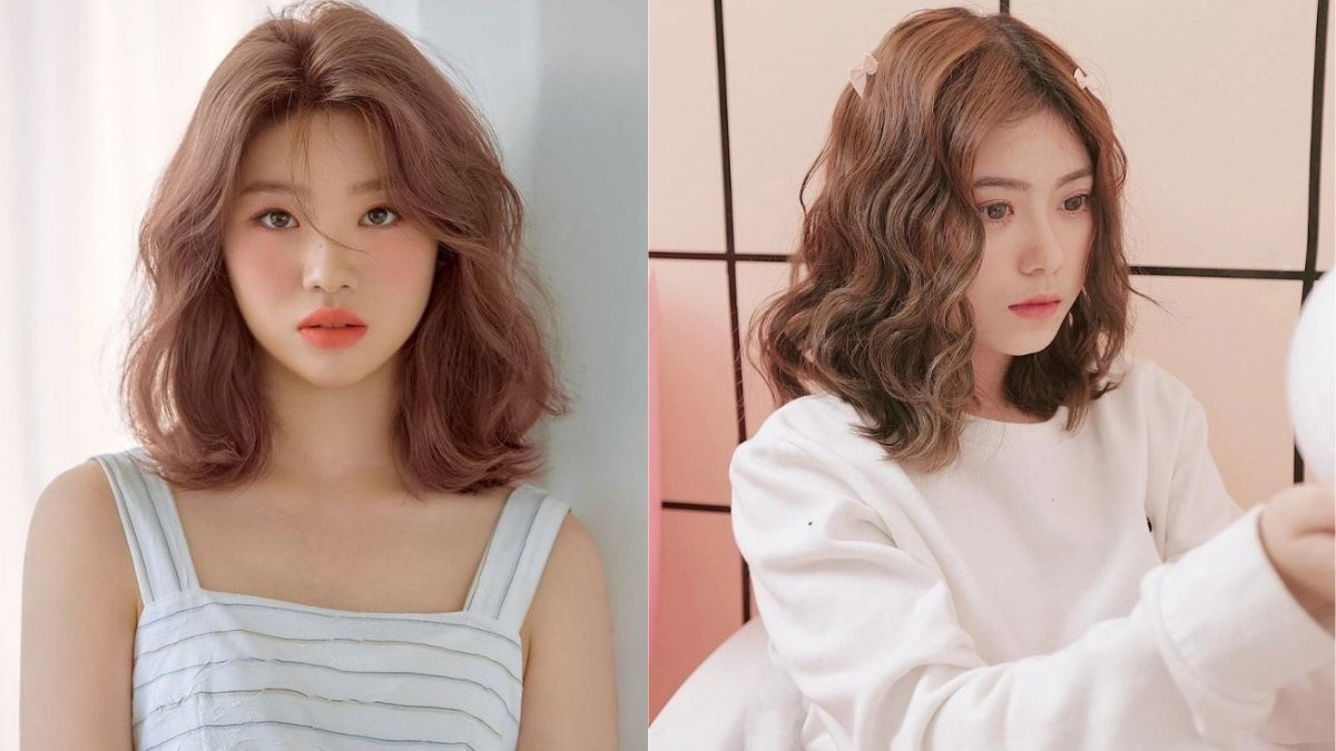 Cô gái trẻ trung với kiểu tóc uốn sóng nước ngang vai