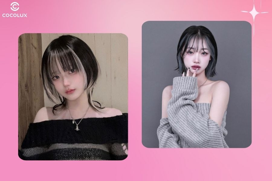 Cô gái với kiểu nhuộm line tóc ngắn sợi nhỏ tự nhiên và tinh tế