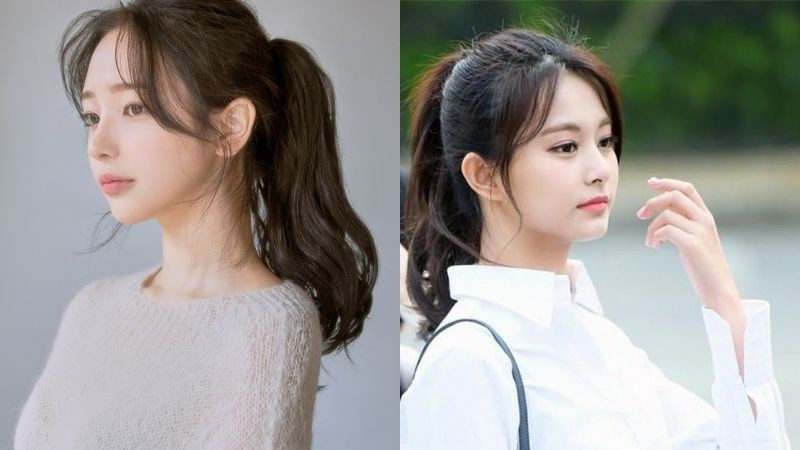 Cô gái với kiểu tóc mái dài bay nhẹ nhàng