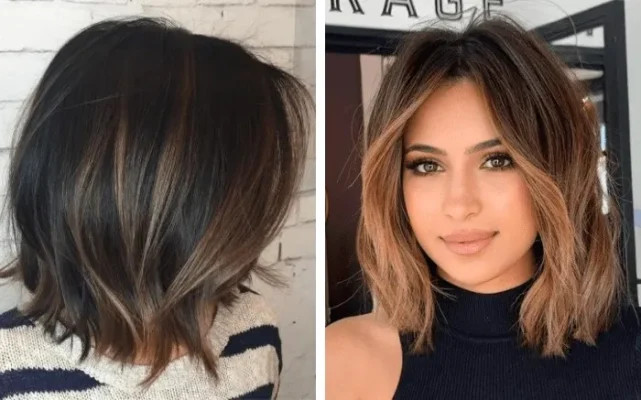 Cô gái với kiểu tóc ngắn highlight xanh dương nổi bật trên nền tóc đen, phong cách cool ngầu