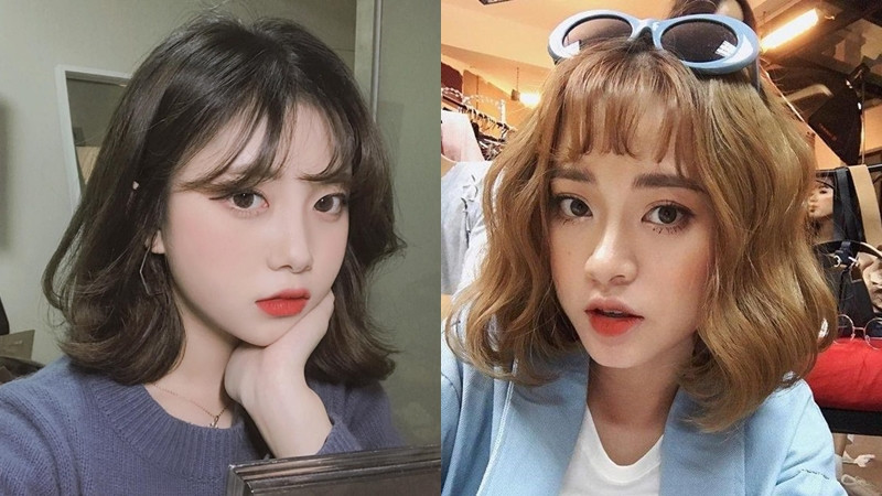 Cô gái với kiểu tóc ngắn uốn Hàn Quốc phong cách và trẻ trung