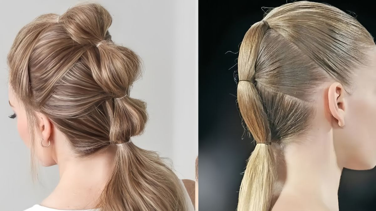 Cô gái với mái tóc buộc nhiều tầng, tạo vẻ đẹp bồng bềnh và sinh động.