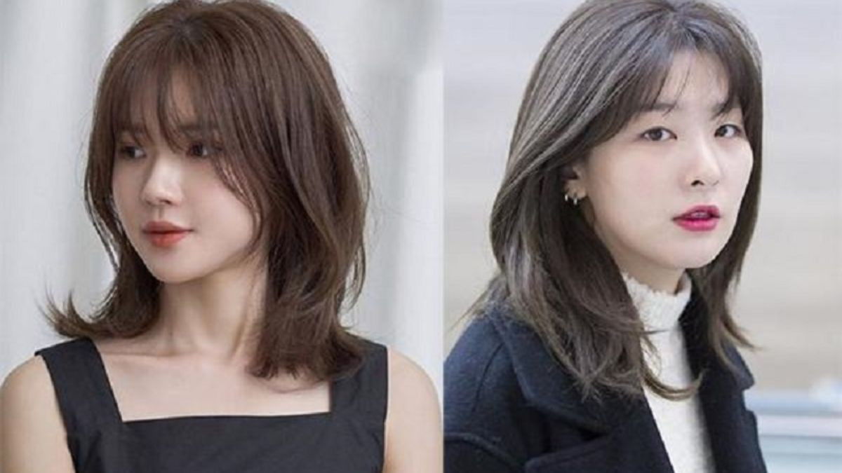 Cô gái với mái tóc duỗi phồng tự nhiên phù hợp mặt tròn