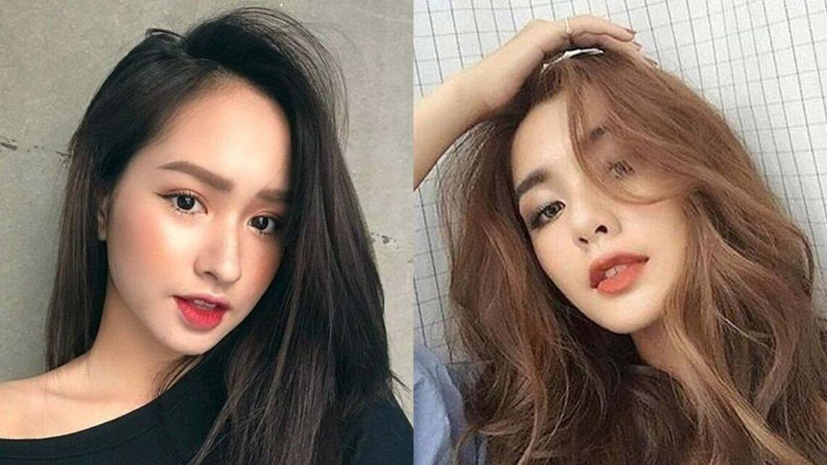 Cô gái với mái tóc hai mái gọn gàng
