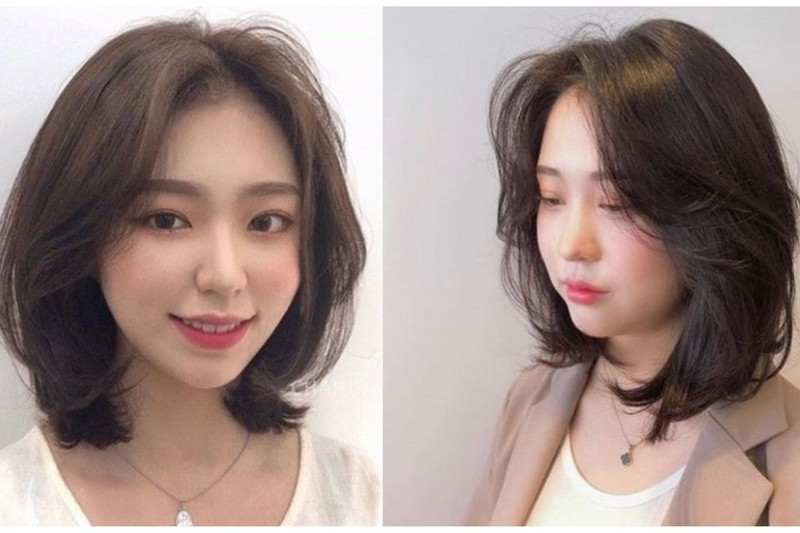 Cô gái với tóc ngắn layer không mái, tôn vẻ tự nhiên