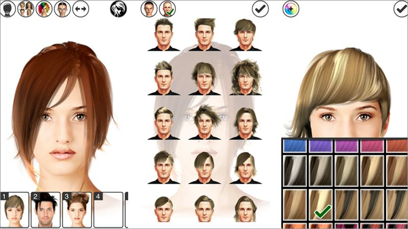 Công cụ chọn kiểu tóc Hairstyle Magic Mirror Lite trên iPhone
