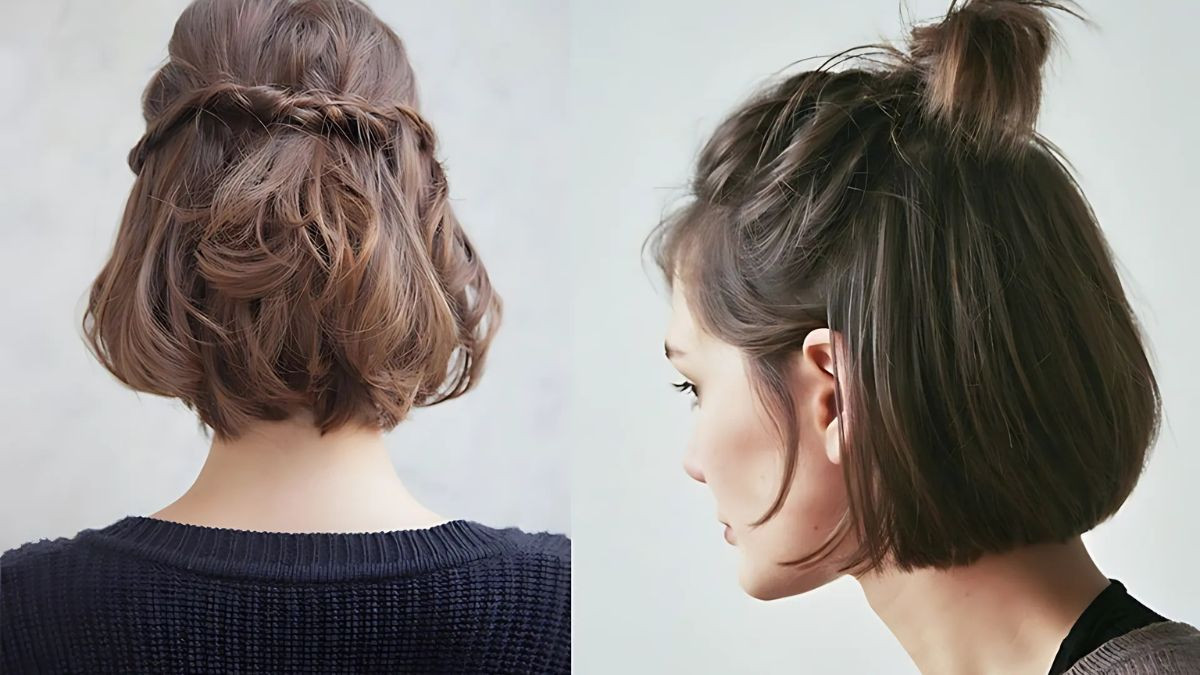 Cột tóc ngắn nửa đầu cá tính