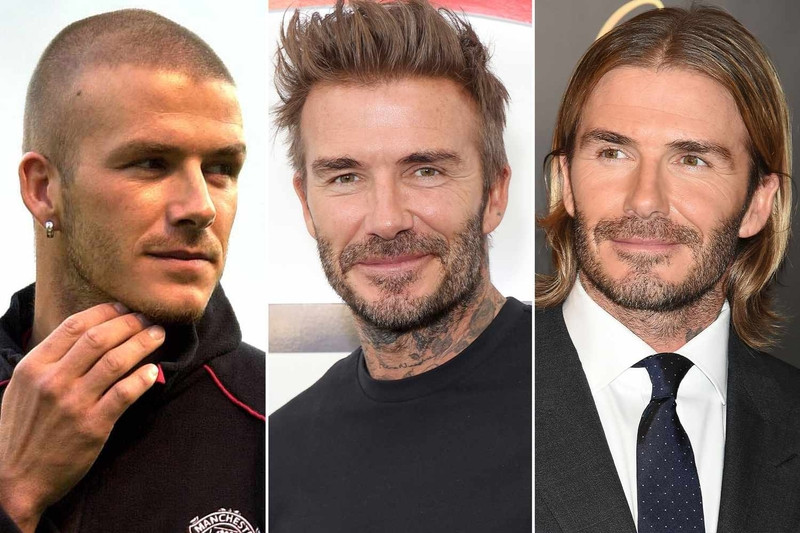David Beckham với kiểu tóc man-bun lịch lãm