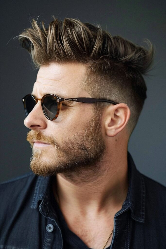 Faux Hawk với fade mượt mà