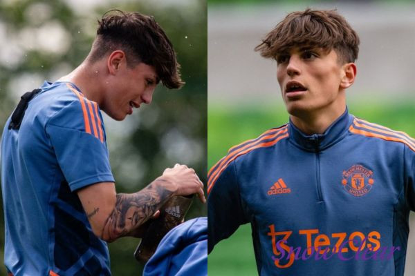 Garnacho với kiểu tóc dài hơn, tạo vẻ lãng tử