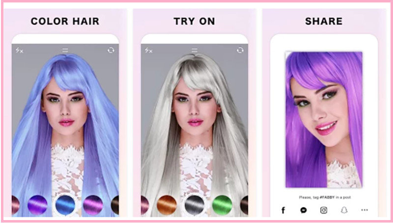 Giao diện Fabby Look với nhiều màu tóc nổi bật