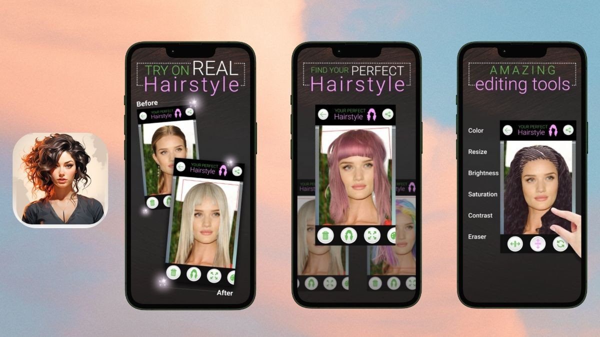 Giao diện Perfect Hairstyle and Hair Cut, ứng dụng thử tóc nam theo thời gian thực với nhiều lựa chọn hấp dẫn