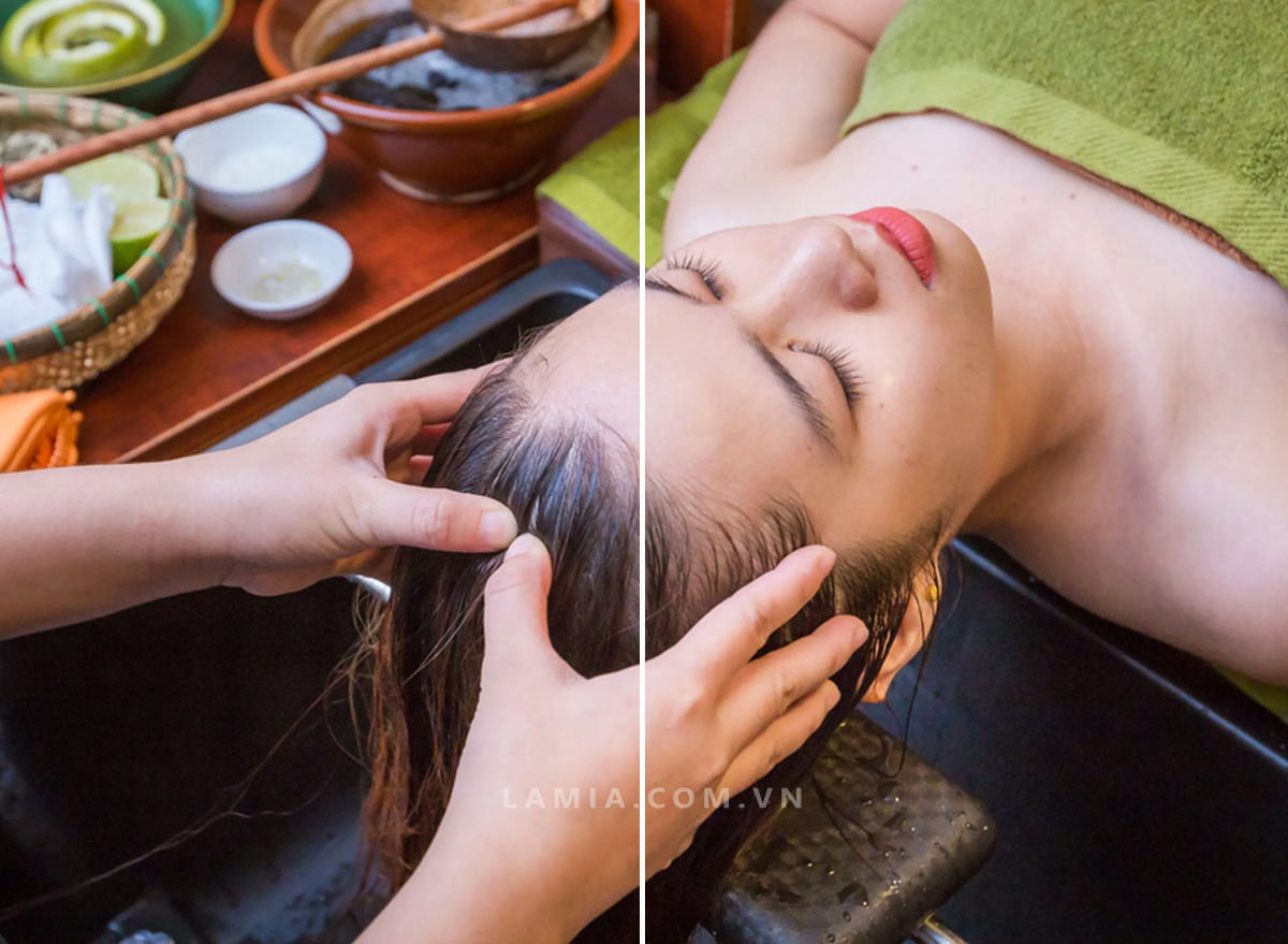 Gội đầu cho tóc uốn nhẹ