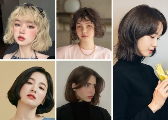 Gương mặt tươi tắn với kiểu tóc ngắn cụp đẹp uốn xoăn nhẹ