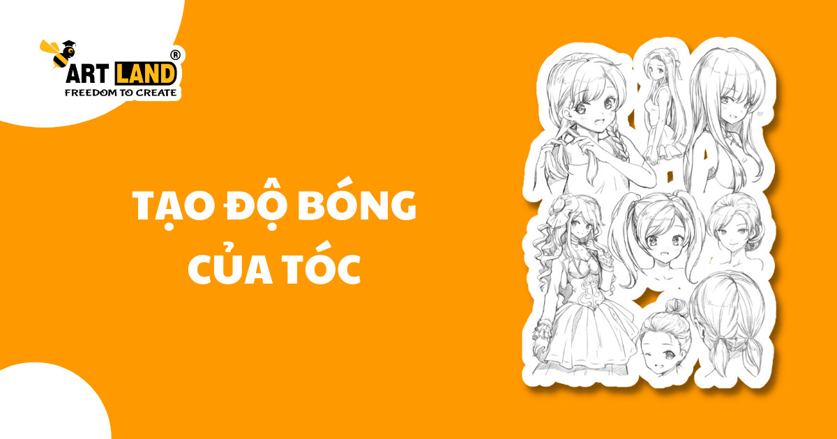 Hình ảnh minh họa kỹ thuật tạo độ bóng và điểm sáng trên tóc bằng bút chì và tẩy, hoàn thiện cách vẽ kiểu tóc.