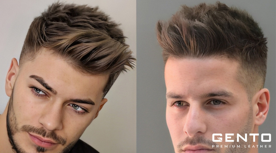 Hình ảnh một chàng trai trẻ với kiểu tóc thể thao Quiff được vuốt phồng, trông lịch lãm và thời trang.