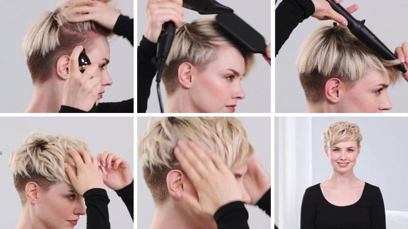Hướng dẫn tạo kiểu tóc pixie cut uốn xoăn sóng nhẹ