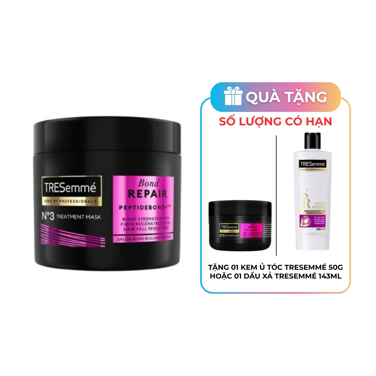 Kem Ủ Tóc TRESemmé Bond Repair Ngăn Hư Tổn Gãy Rụng 180ml, chăm sóc tóc ngắn nhuộm ombre