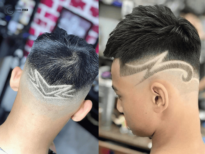 Kiểu tóc 5 phân với hình tattoo nghệ thuật được cạo tỉ mỉ, tạo điểm nhấn độc đáo và cá tính