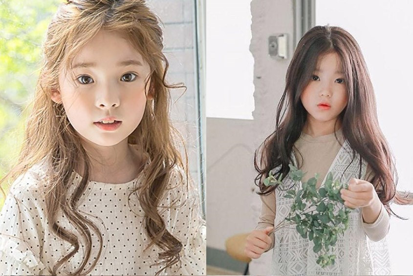 kiểu tóc áo dài cho bé gái xoăn lơi tự nhiên