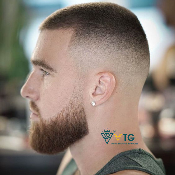 Kiểu tóc ba phân fade với hiệu ứng chuyển màu mượt mà