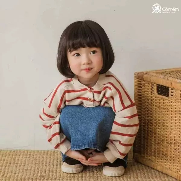 Kiểu tóc bob ngắn cho bé gái mặt tròn