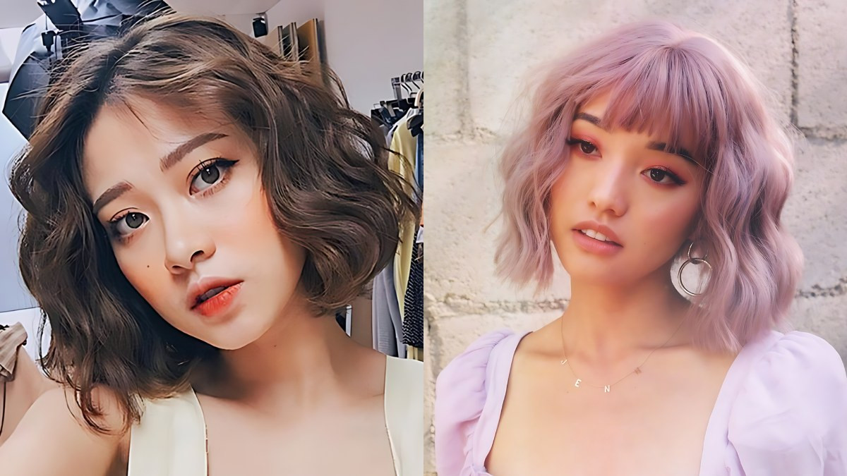 Kiểu tóc bob xoăn gợn sóng nhẹ nhàng