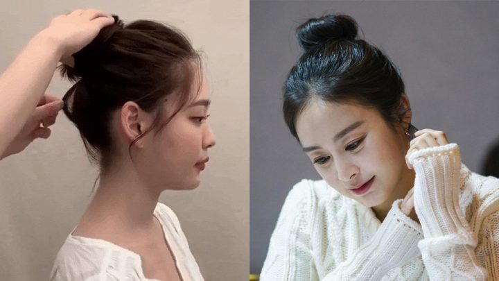 Kiểu tóc búi củ tỏi gọn gàng, mang lại vẻ trẻ trung và thanh lịch cho phong cách sang trọng